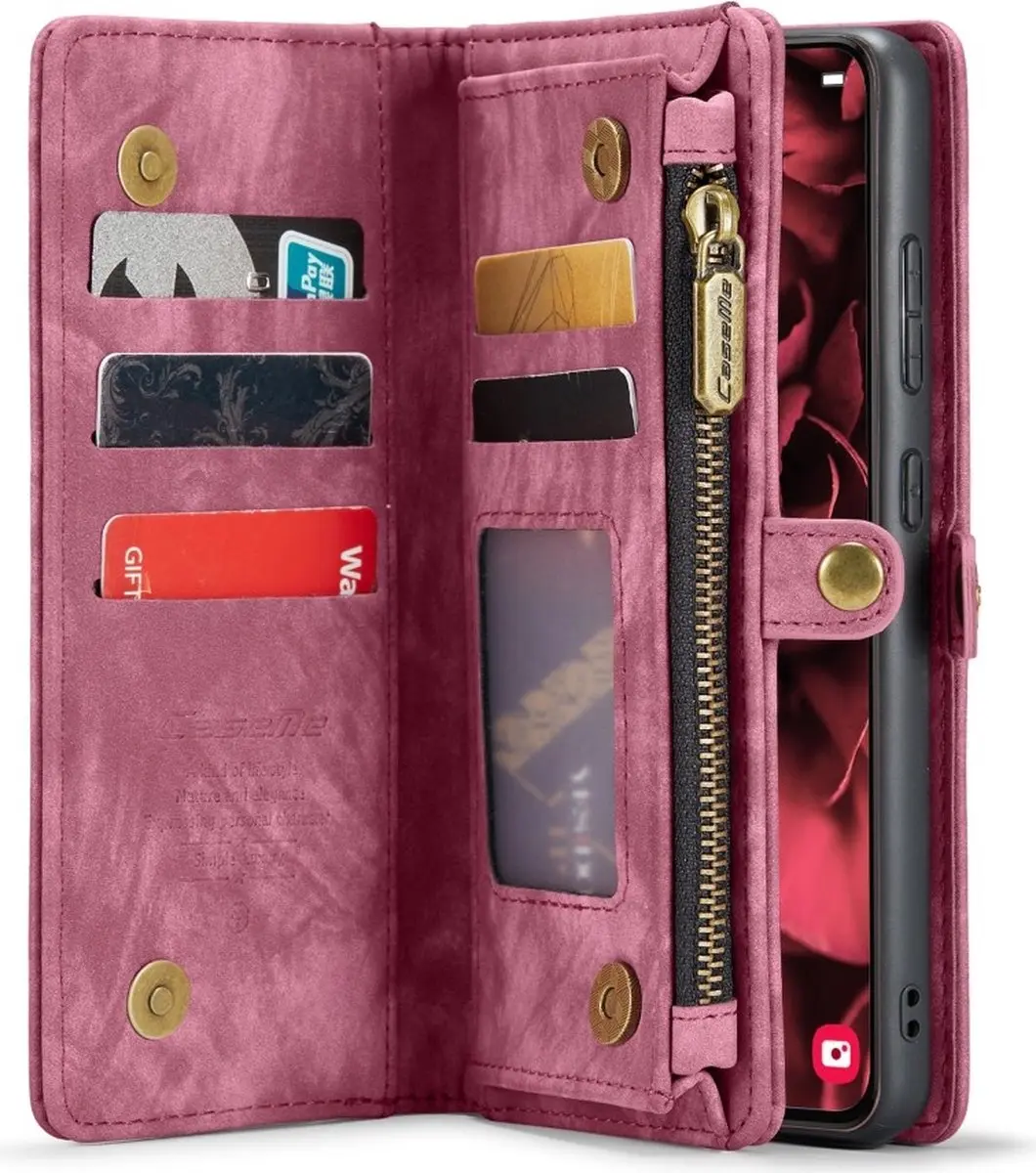 Caseme 008 Book Case & Back Cover Samsung Galaxy S25 - 8 Pasjes - Pink