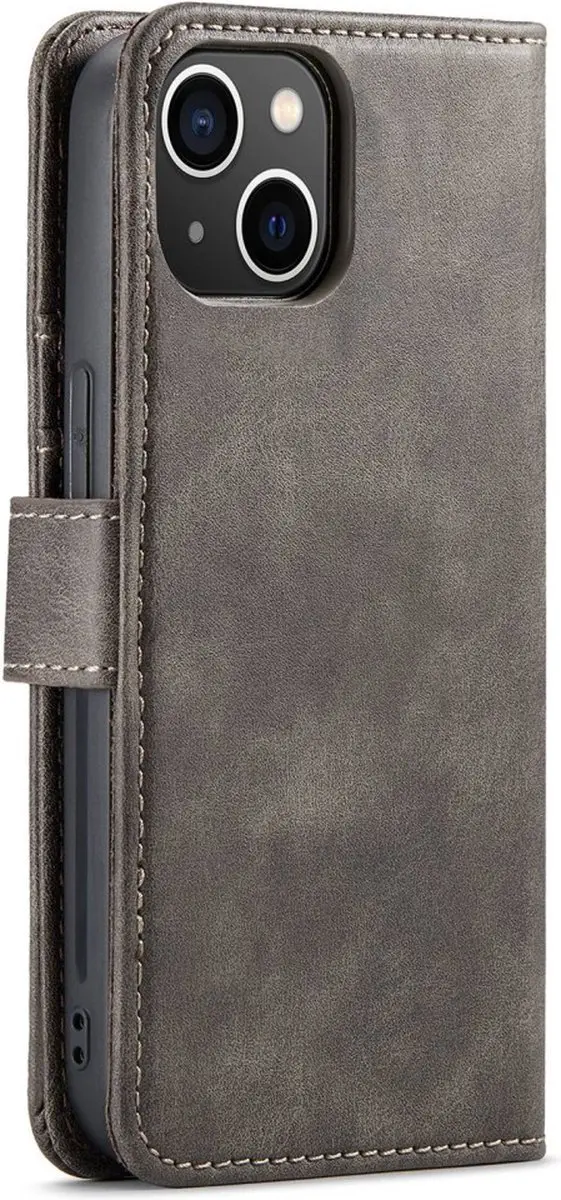 DG.MING iPhone 15 Hoesje Grijs - 2-in-1 Book Case