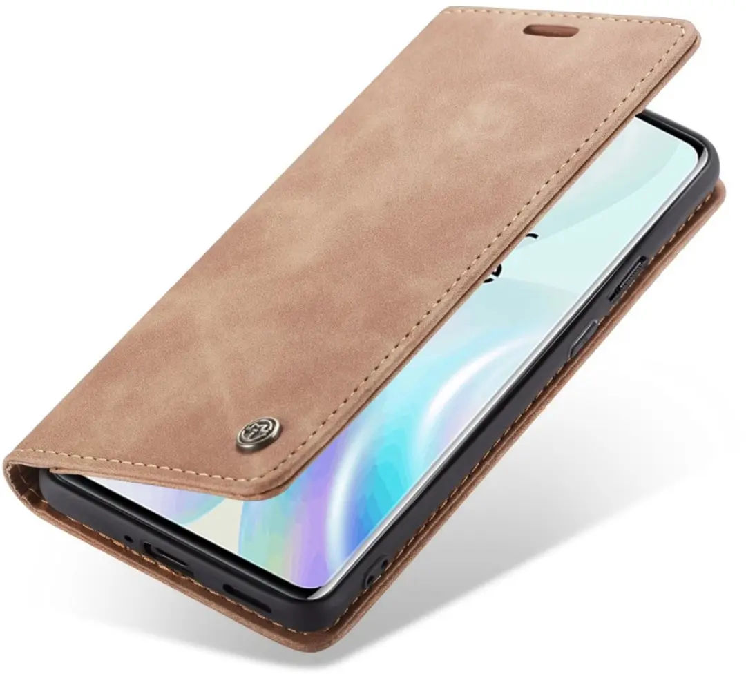 Caseme Book Case OnePlus 8 - 2 Pasjes - Bruin