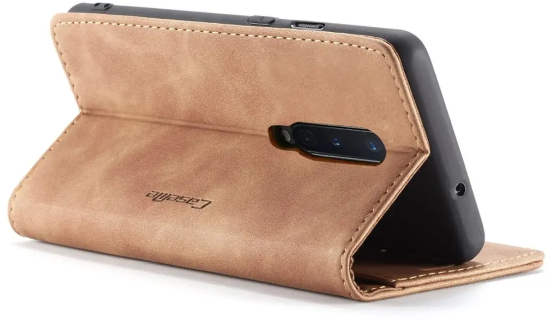 Caseme Book Case OnePlus 8 - 2 Pasjes - Bruin