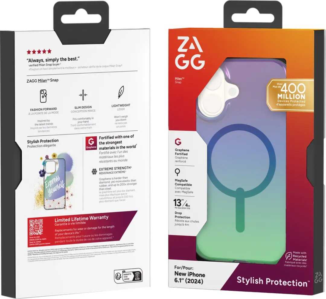 ZAGG Milan Snap Mag iPhone 16 Hoesje - Raven Feather - 702315114