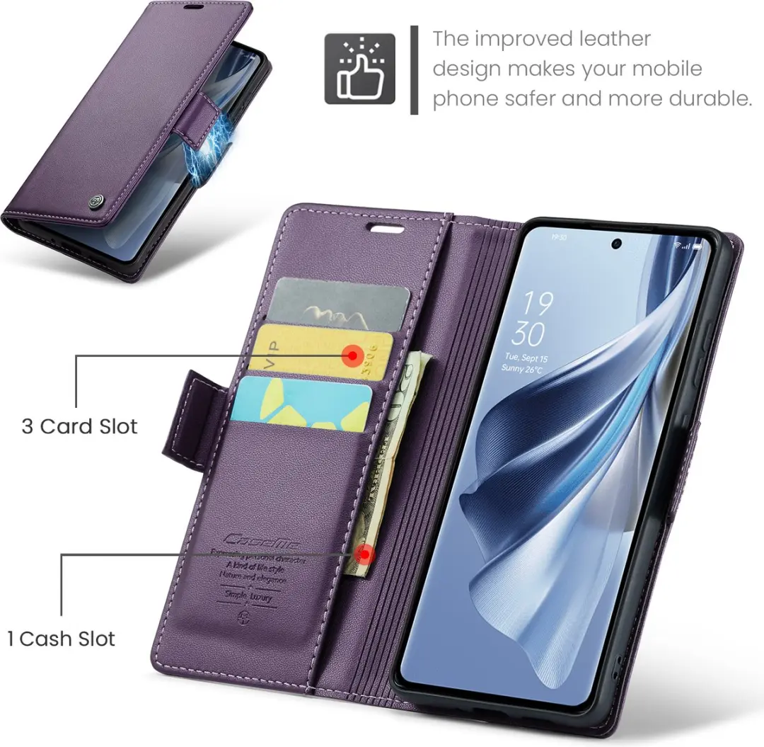 CaseMe Wallet Case OPPO Reno 10 Pro - Paars