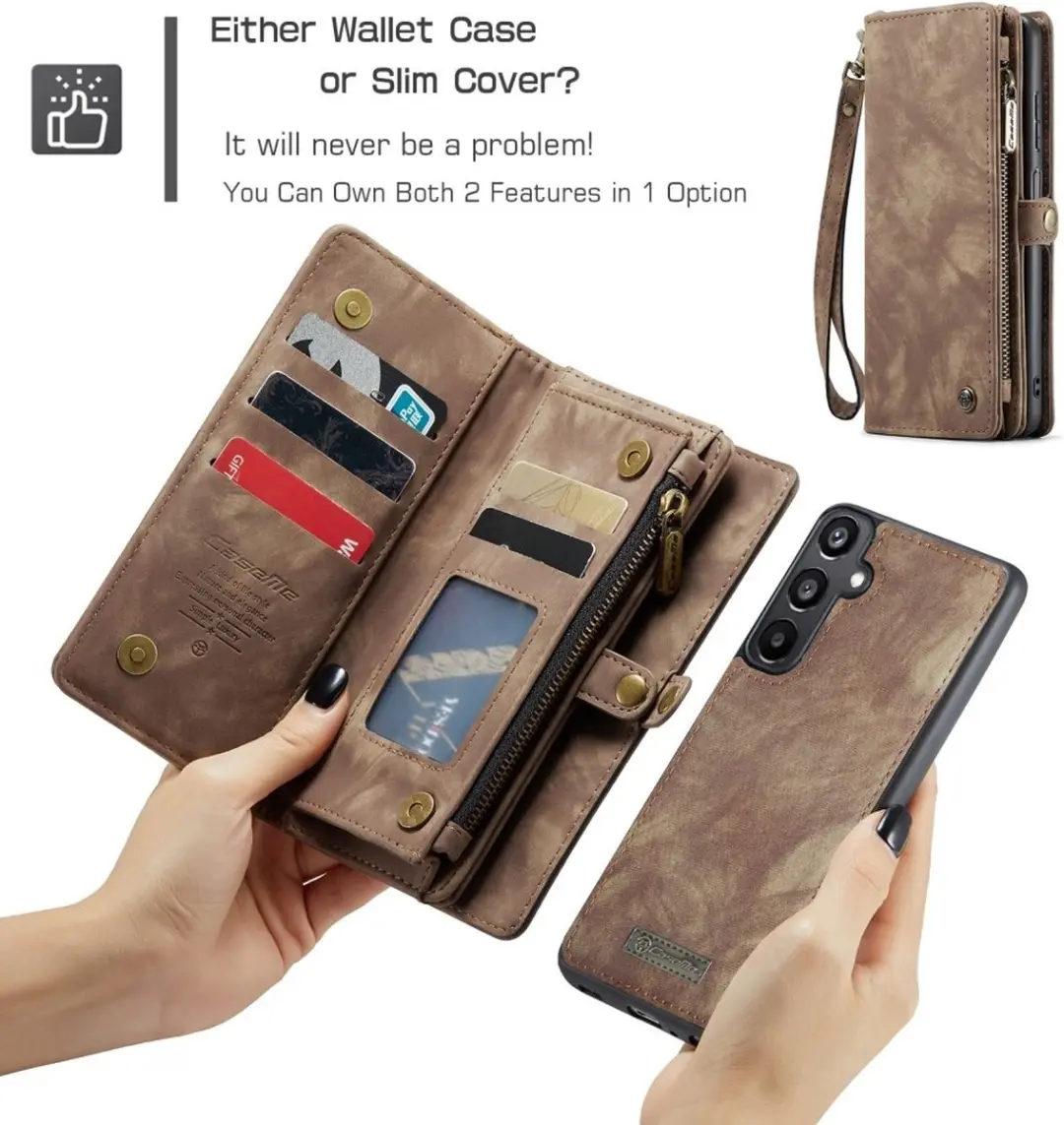 Caseme 008 Hoesje Samsung Galaxy A16 - 2-in-1 Book Case - Bruin
