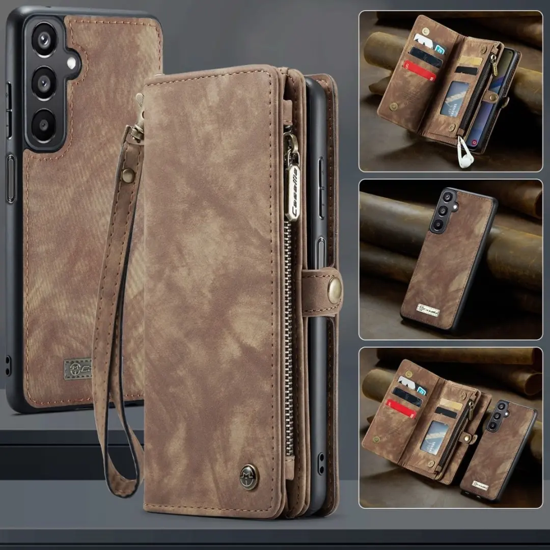 Caseme 008 Hoesje Samsung Galaxy A16 - 2-in-1 Book Case - Bruin - afbeelding 6 van 6
