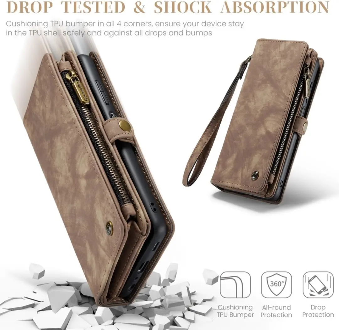 Caseme 008 Hoesje Samsung Galaxy A16 - 2-in-1 Book Case - Bruin
