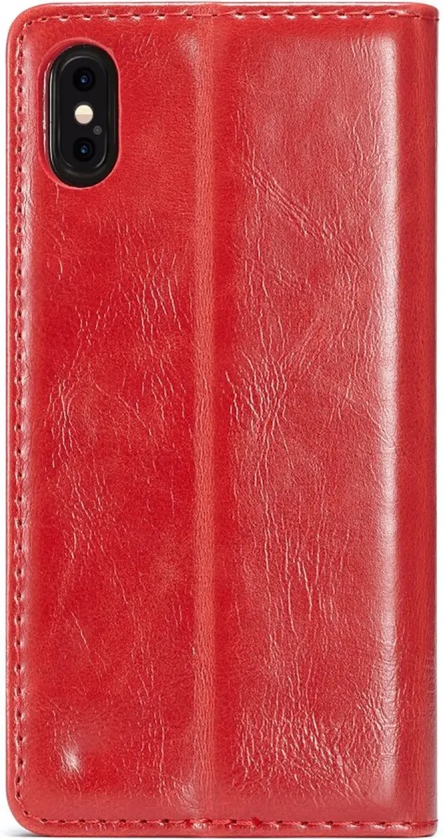 Caseme Kunstleer Wallet Hoesje iPhone X/XS - 3 Pasjes - Rood