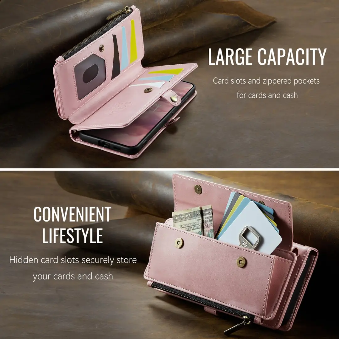 Caseme Samsung Galaxy S26 Hoesje Portemonnee - Lichtroze - 9 Pasjes