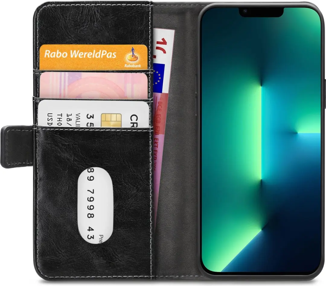 Mobilize iPhone 13 Pro Max Elite Gelly Wallet Book Hoesje - 3 Pasjes - Zwart - afbeelding 6 van 6
