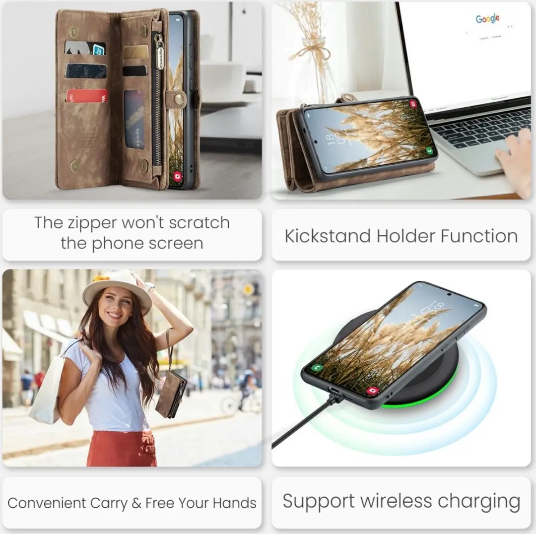 Caseme 008 Book Case & Portemonnee - Samsung Galaxy S24 - Bruin