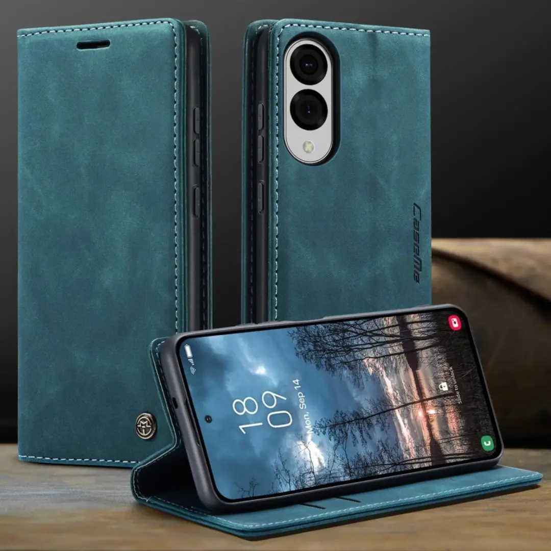 Caseme 013 Book Case Hoesje Samsung Galaxy S25 Edge - Blauw