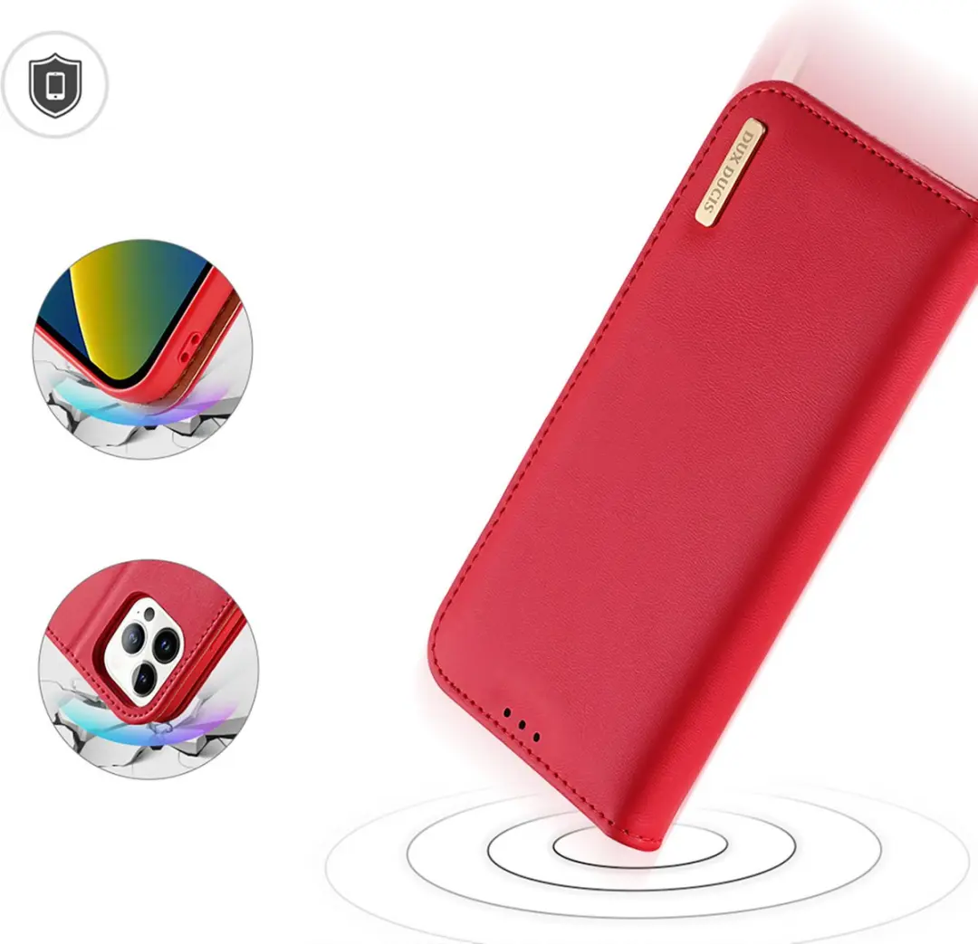 Dux Ducis Hivo Series iPhone 14 Pro Max Hoesje - Rood - 3 Pasjes