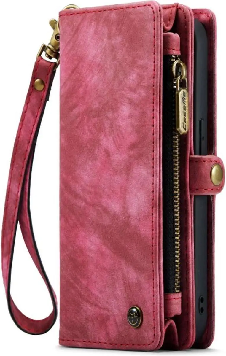 Caseme Vintage Portemonneehoesje CSM-37239 - iPhone 14 Pro Max - Rood