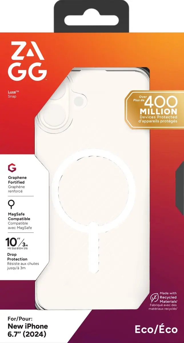 ZAGG Luxe Snap Mag iPhone 16 Plus Hoesje - 702315011 - Transparant