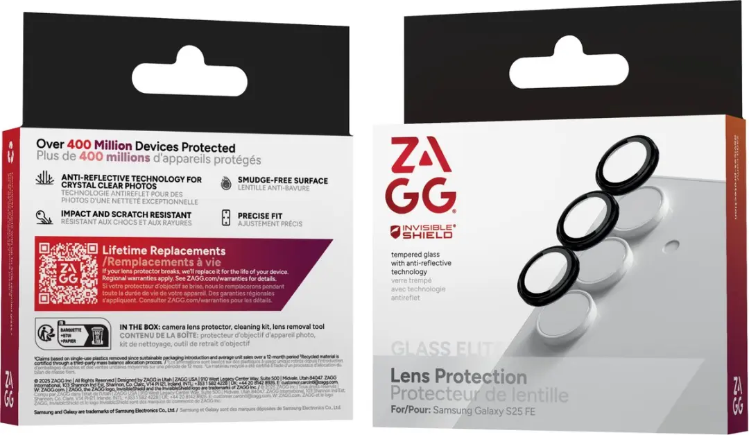 ZAGG Camera Protector Galaxy S25 FE - Glas Elite Ring - Zwart