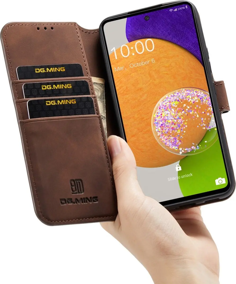 DG.MING Hoesje Samsung Galaxy A53 - Donkerbruin