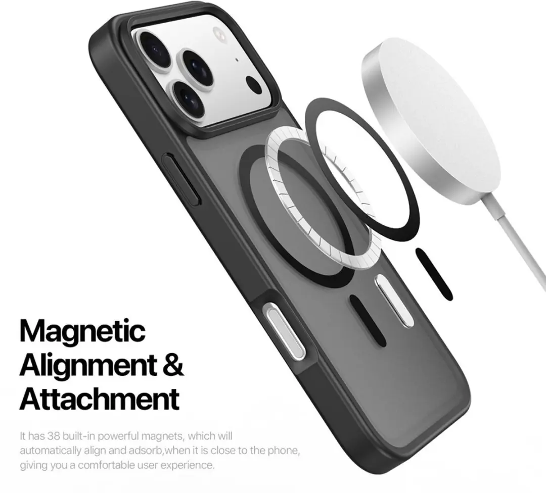 Dux Ducis Yind Series Hoesje iPhone 17 Pro Max - Mat Transparant Zwart - MagSafe