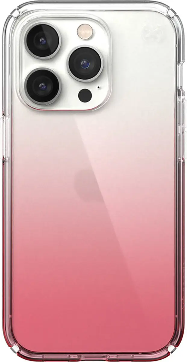 Speck Presidio Perfect Clear iPhone 14 Pro Hoesje - Roze Transparant