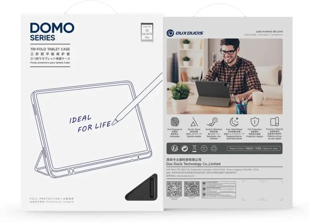 Dux Ducis Tablethoes Samsung Galaxy Tab S10 FE Plus - Zwart - afbeelding 6 van 6
