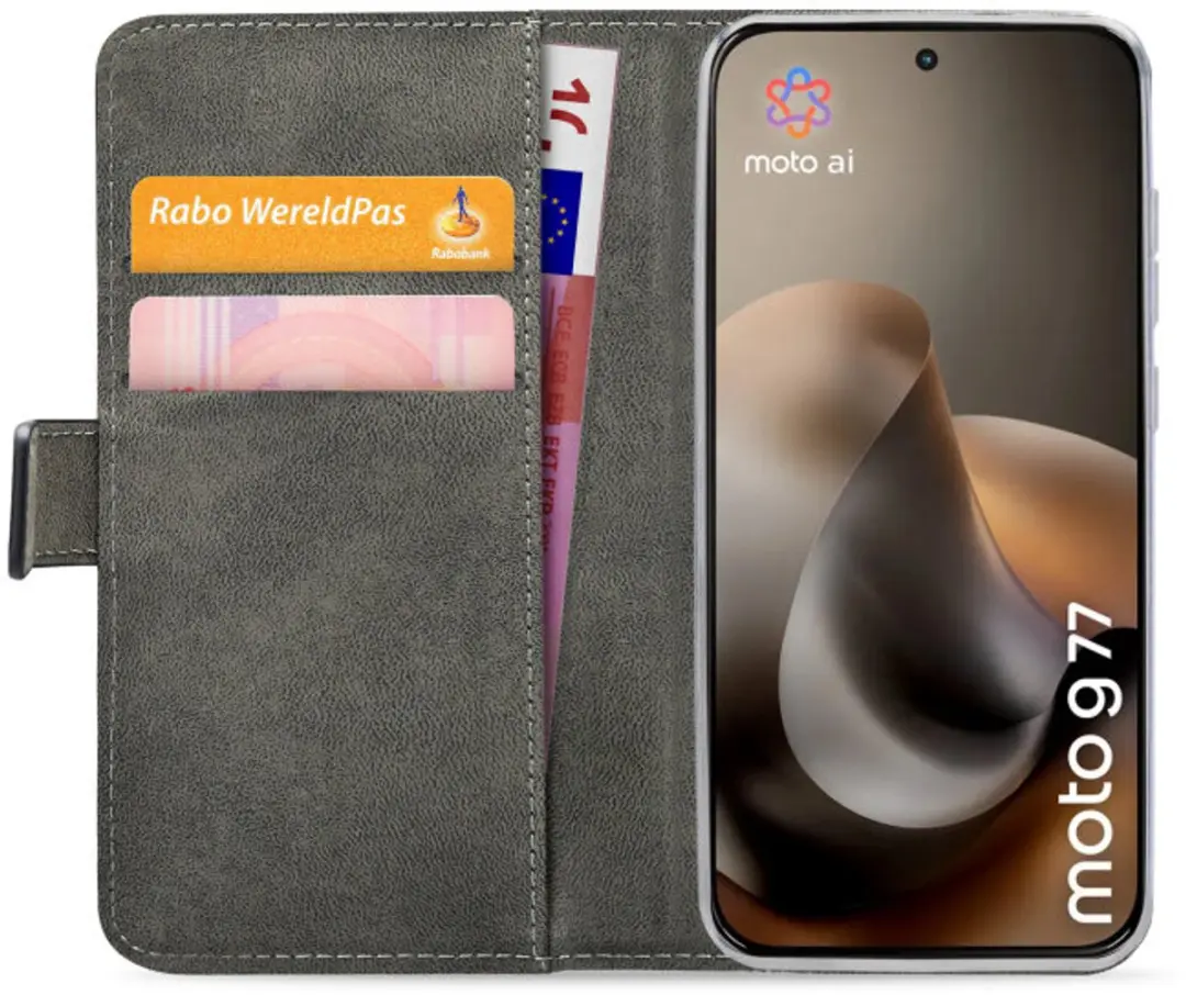 Mobilize Classic Gelly Wallet Book Case Motorola Moto G57 - 2 Pasjes - Zwart