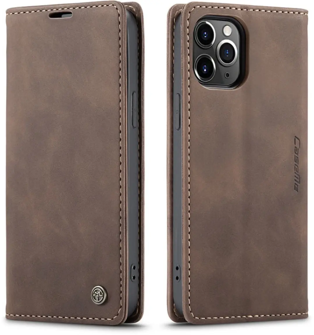Caseme iPhone 12 Pro Max Wallet Book Hoesje IP12PM-03 - Donker Bruin