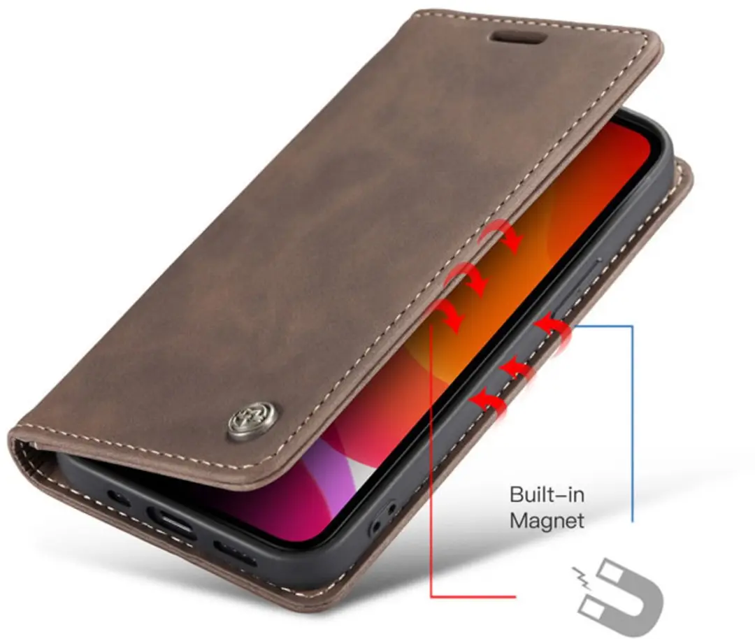 Caseme iPhone 12 Pro Max Wallet Book Hoesje IP12PM-03 - Donker Bruin
