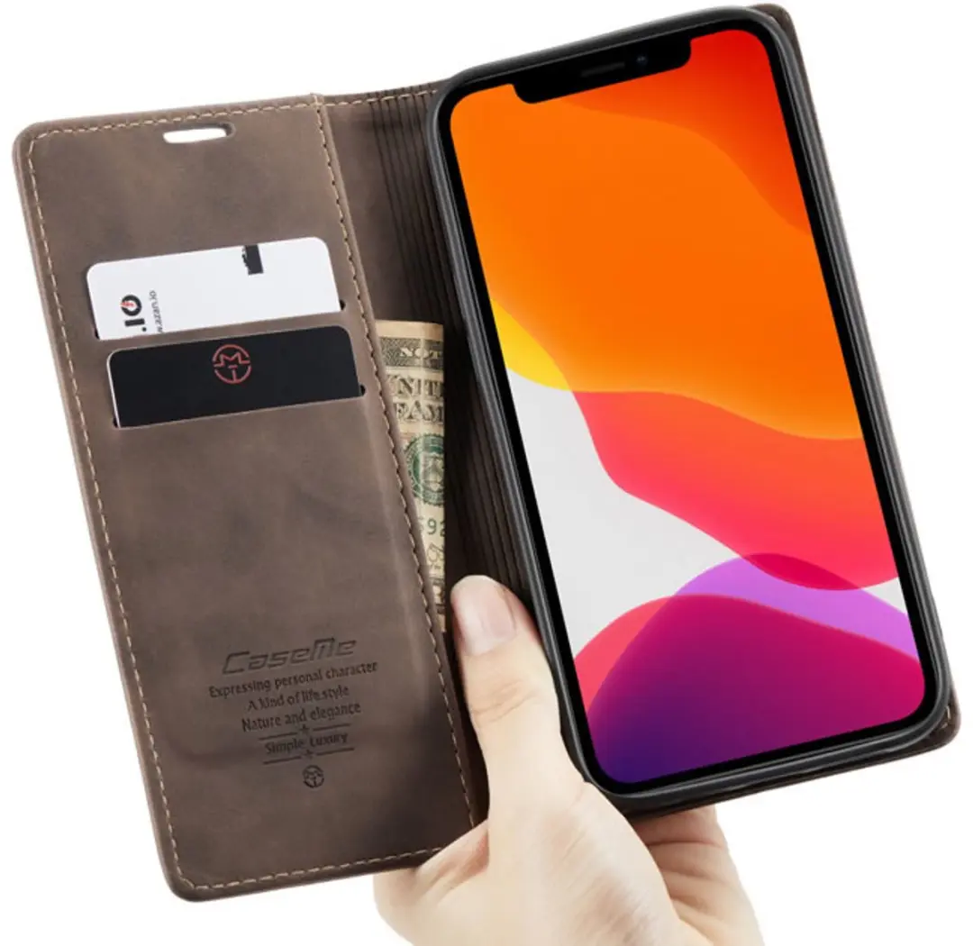 Caseme iPhone 12 Pro Max Wallet Book Hoesje IP12PM-03 - Donker Bruin