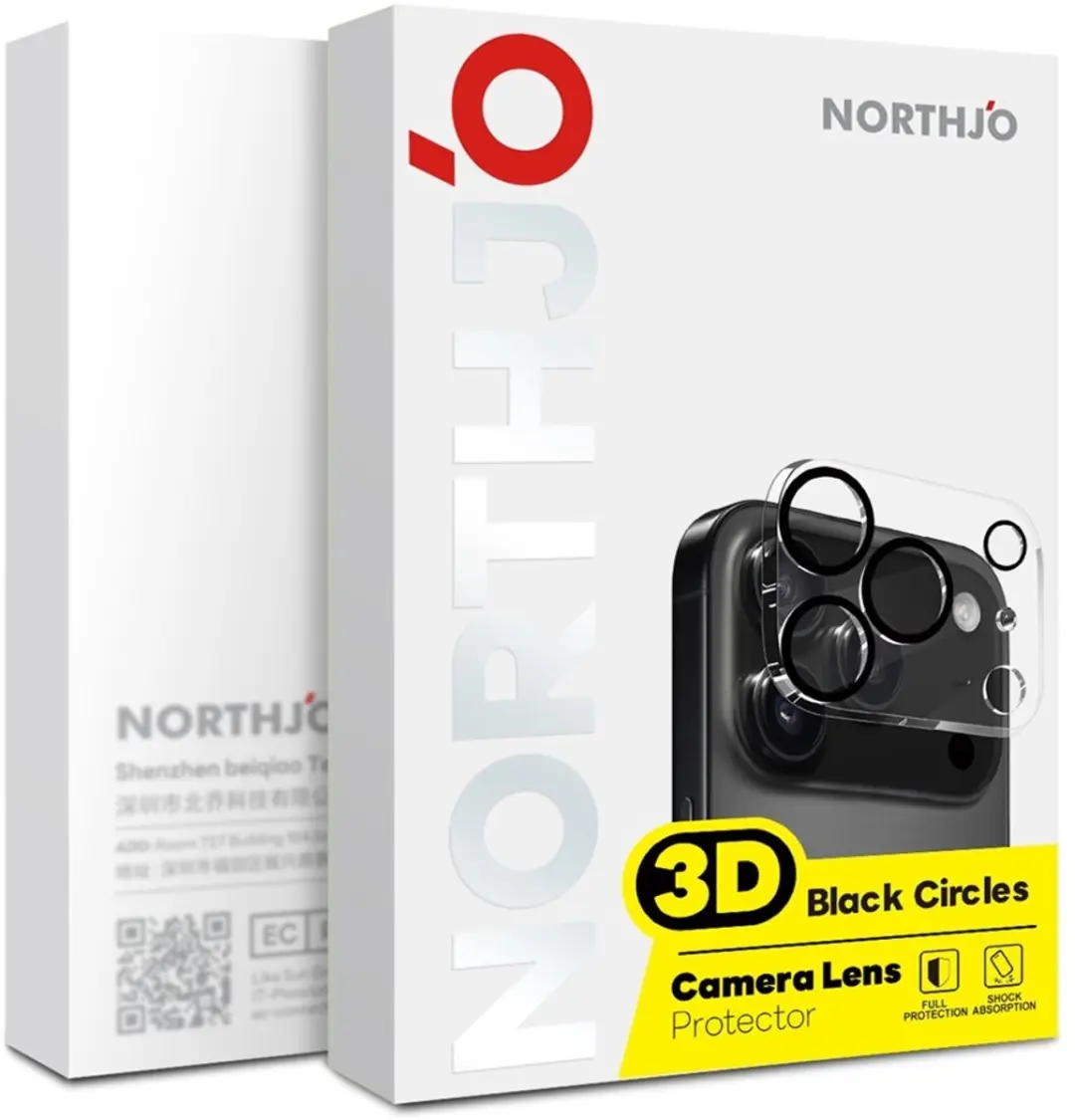 NORTHJO 9H Camera Lens Protector iPhone 17 Pro Max - 2 Stuks