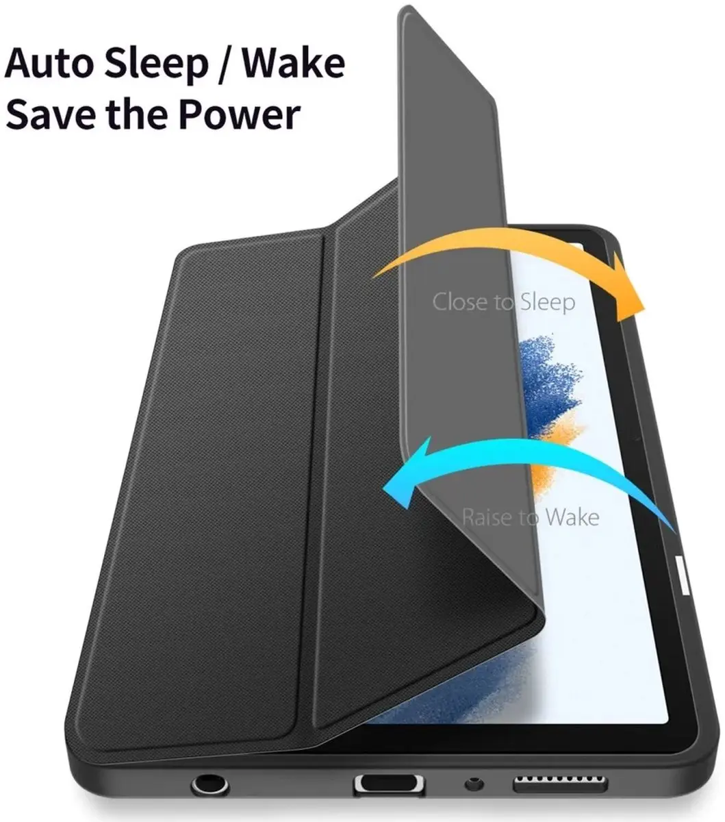 Dux Ducis Toby Series Tablethoes Samsung Galaxy Tab A9 8.7" - Zwart - afbeelding 6 van 6