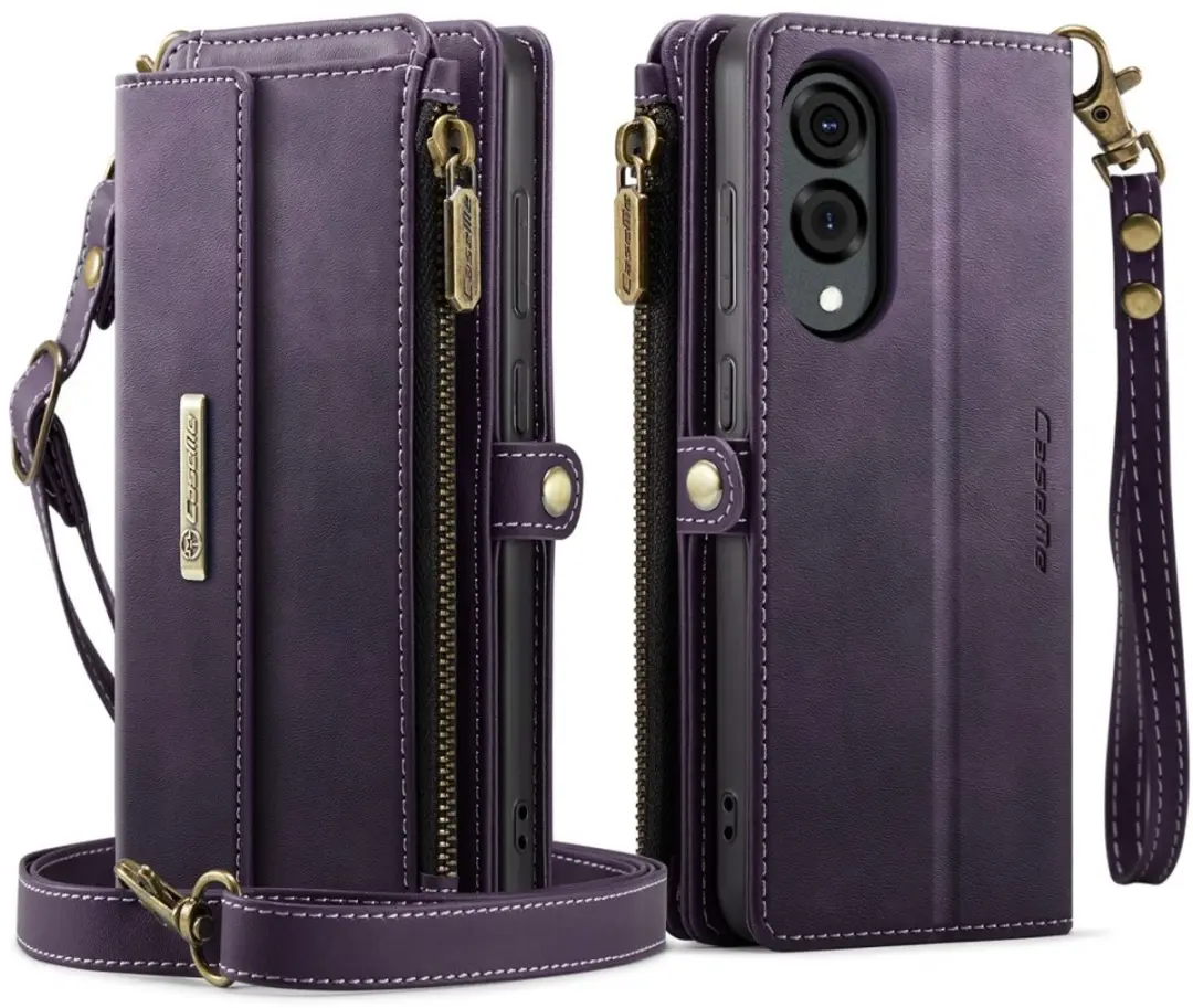Caseme Samsung Galaxy S25 Edge Hoesje Portemonnee - 9 Pasjes - Paars