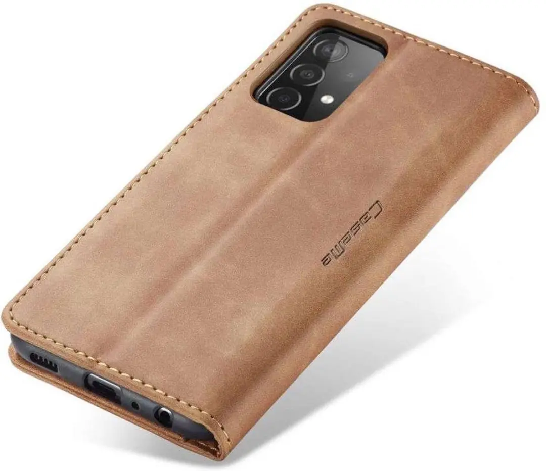 Caseme CSM-33724 Bookcase Hoesje - Samsung Galaxy A72 - 3 Pasjes - Bruin