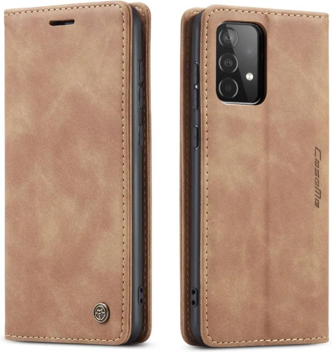 Caseme CSM-33724 Bookcase Hoesje - Samsung Galaxy A72 - 3 Pasjes - Bruin