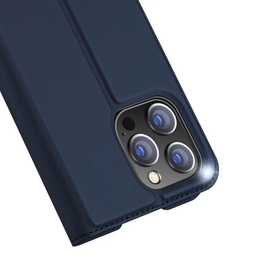 Dux Ducis Slim Bookcase Hoes iPhone 14 Pro Max - Blauw