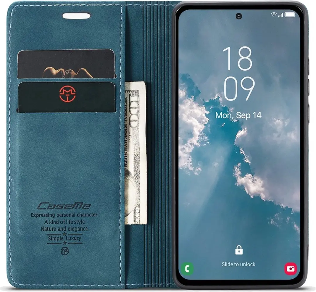 Caseme 013 Book Case Hoesje Samsung Galaxy A54 - Blauw