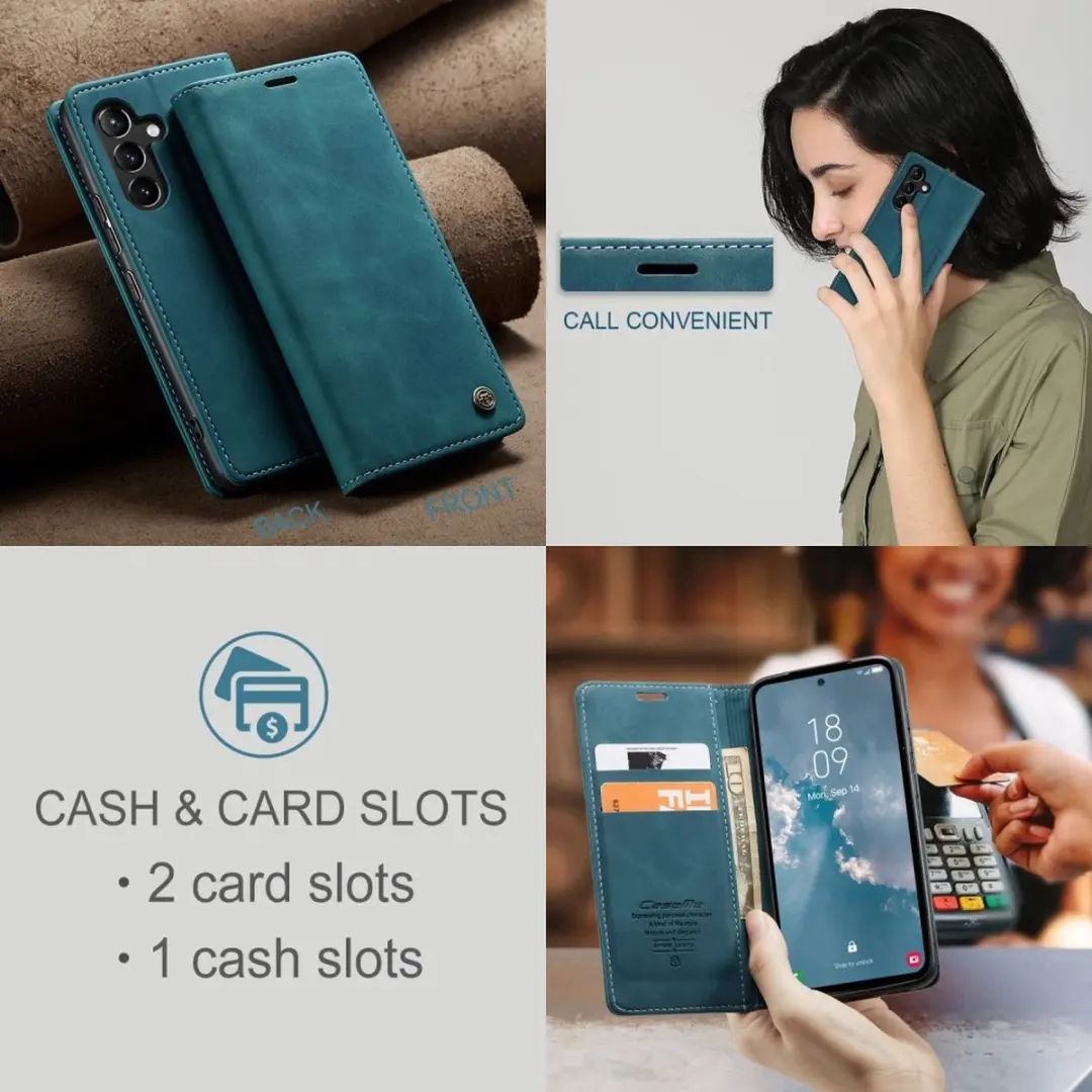 Caseme 013 Book Case Hoesje Samsung Galaxy A54 - Blauw - afbeelding 6 van 6