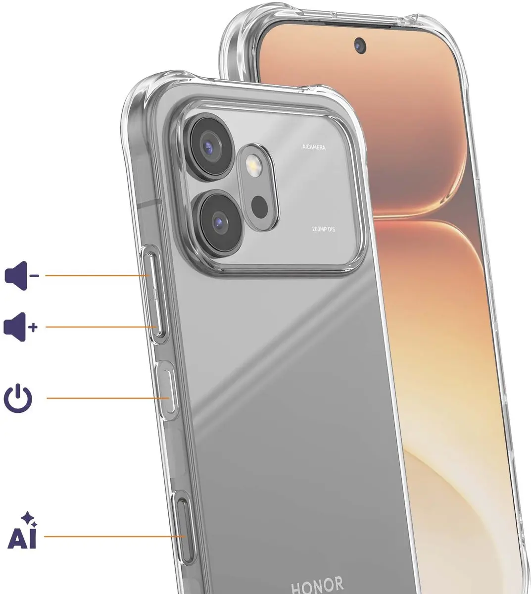 Imak Hoesje Honor 600 Schokbestendig Transparant - BACK-IMAK-CL-H600R
