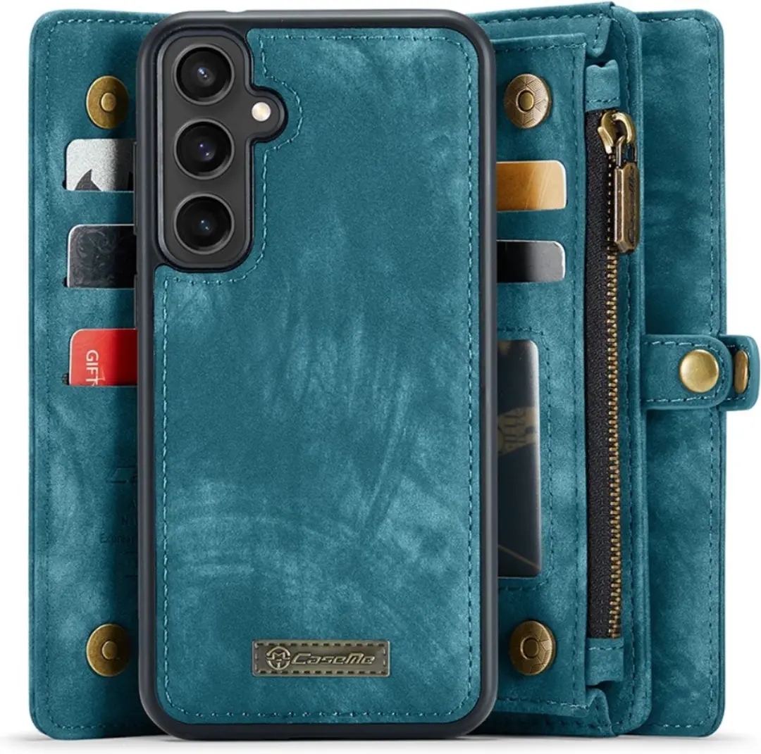 Caseme 008 Hoesje Samsung Galaxy S23 FE - Blauw - 8 Pasjes