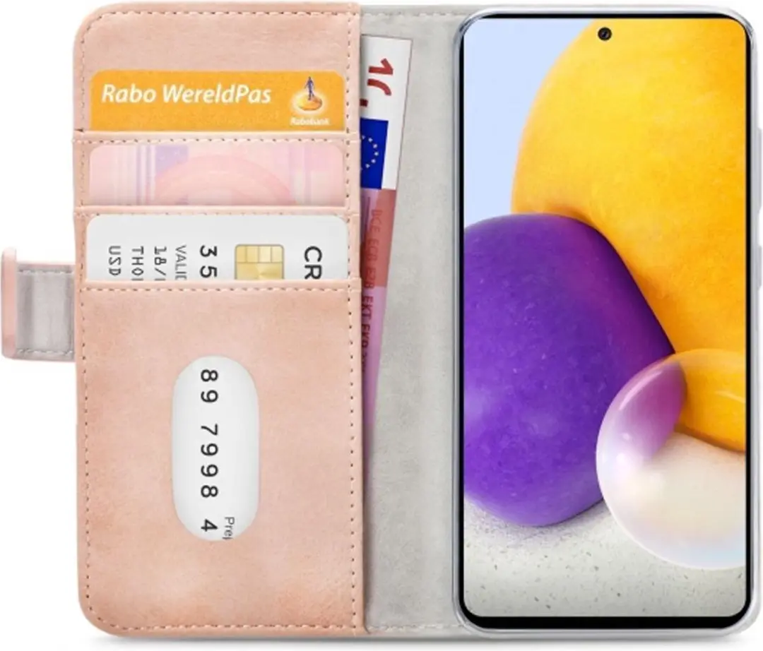 Mobilize Bookcase Hoesje Samsung Galaxy A72 - Roze - Kunstleer - 4 Pasjes