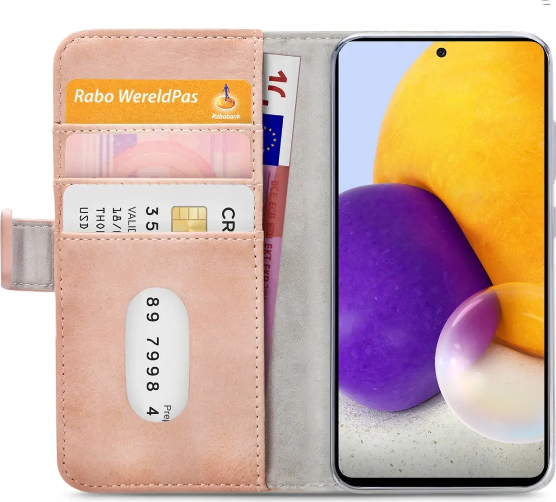 Mobilize Bookcase Hoesje Samsung Galaxy A72 - Roze - Kunstleer - 4 Pasjes - afbeelding 6 van 6