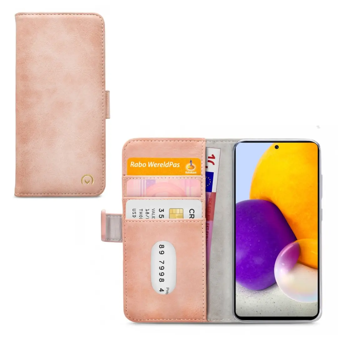 Mobilize Bookcase Hoesje Samsung Galaxy A72 - Roze - Kunstleer - 4 Pasjes