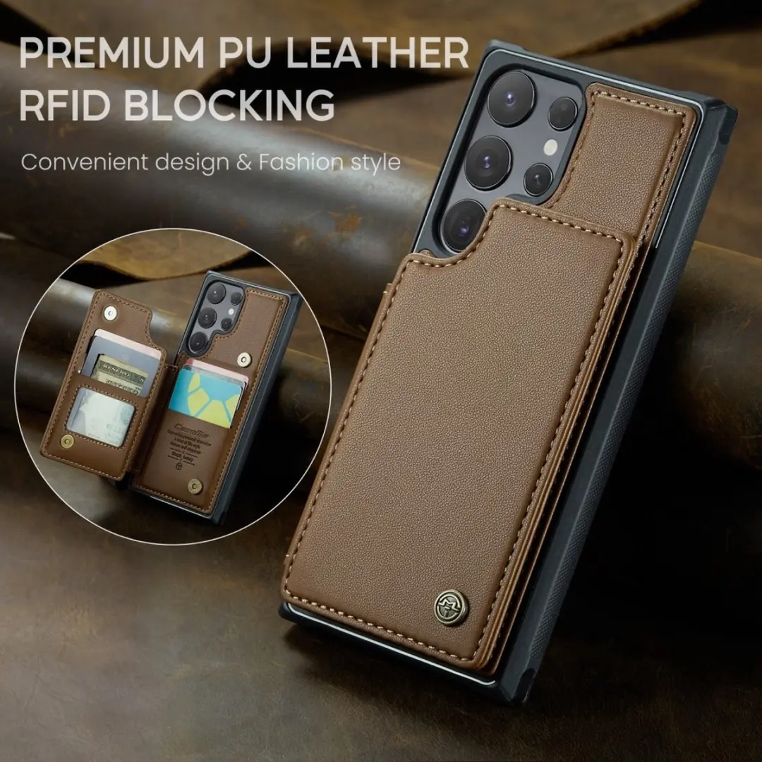 CaseMe C22 Hoesje Samsung Galaxy S25 Ultra - Bruin