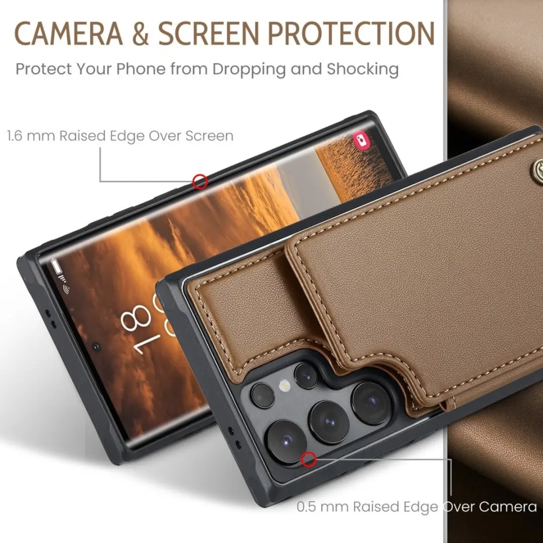CaseMe C22 Hoesje Samsung Galaxy S25 Ultra - Bruin