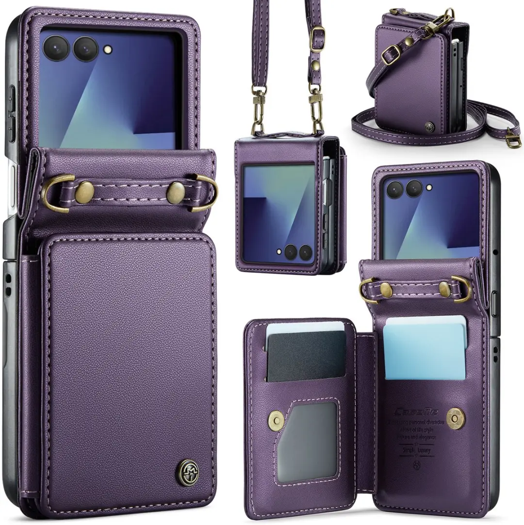 Caseme Samsung Galaxy Z Flip 7 Leren Hoesje