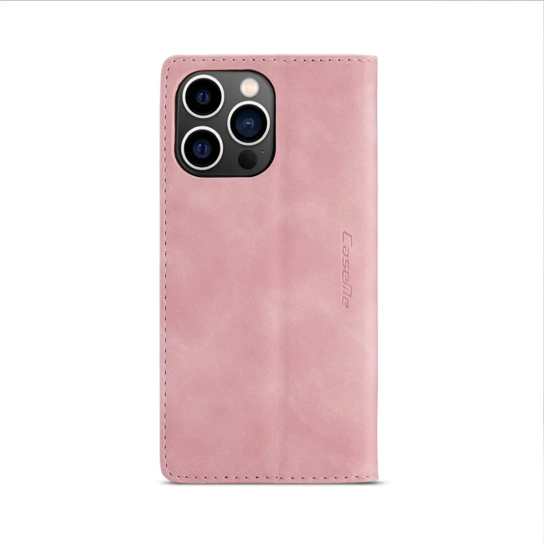 Caseme Retro Wallet Case CSM-39256 - iPhone 15 Pro Max - 2 Pasjes - Roze