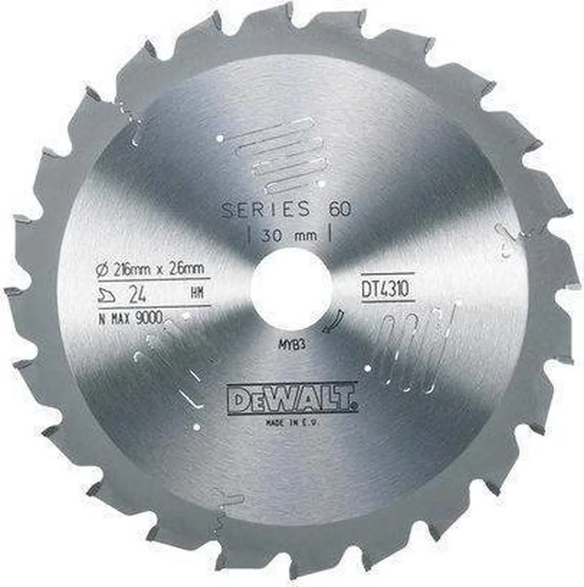 DeWalt DT4310 Cirkelzaagblad Hout 216mm - 24 Tanden - afbeelding 6 van 6