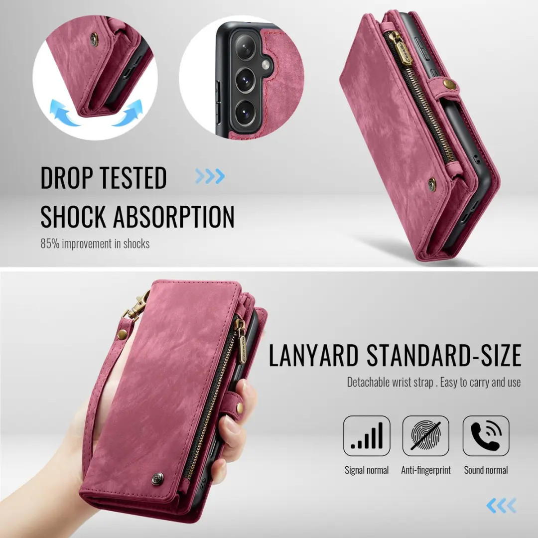 Caseme 008 Hoesje Samsung Galaxy S24 FE - 2-in-1 Book Case & Portemonnee - 8 Pasjes - Pink