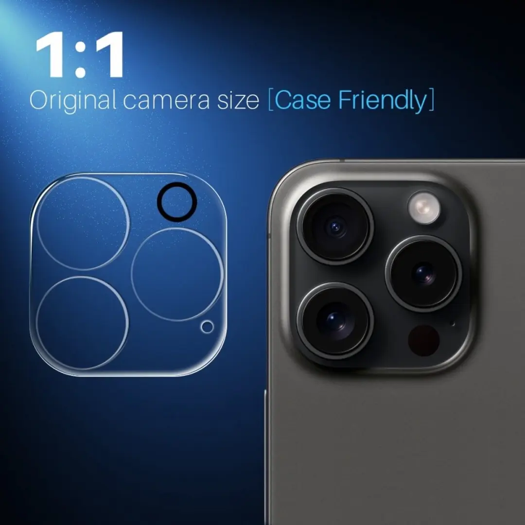 NORTHJO 9H Camera Lens Protector iPhone 16 Pro/Pro Max - Transparant - afbeelding 6 van 6