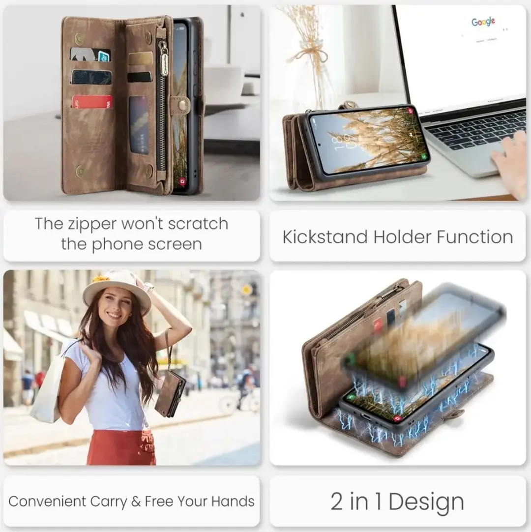 Caseme 008 Book Case Back Cover Samsung Galaxy A36 - Portemonnee - Bruin - afbeelding 6 van 6