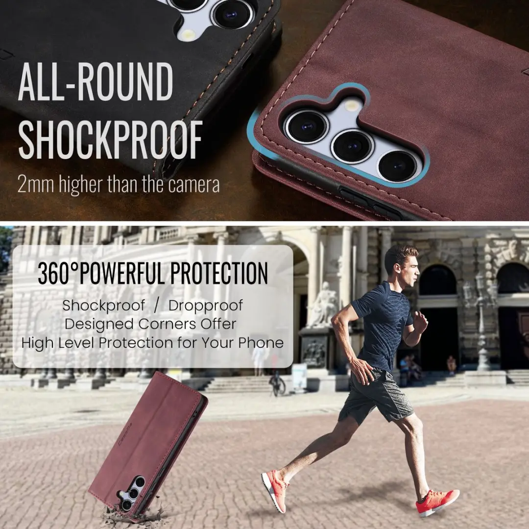 Caseme 013 Book Case Samsung Galaxy S25 FE - Bordeaux - afbeelding 6 van 6