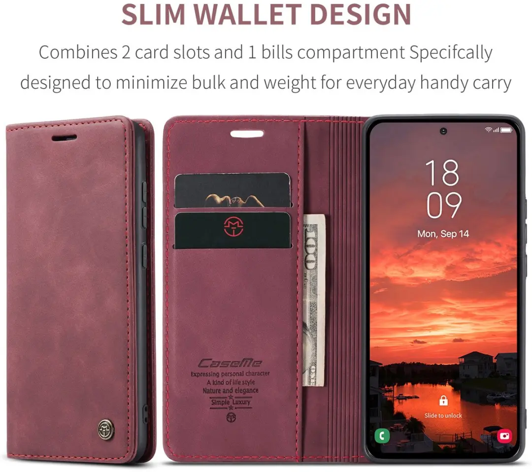 Caseme 013 Book Case Samsung Galaxy S25 FE - Bordeaux