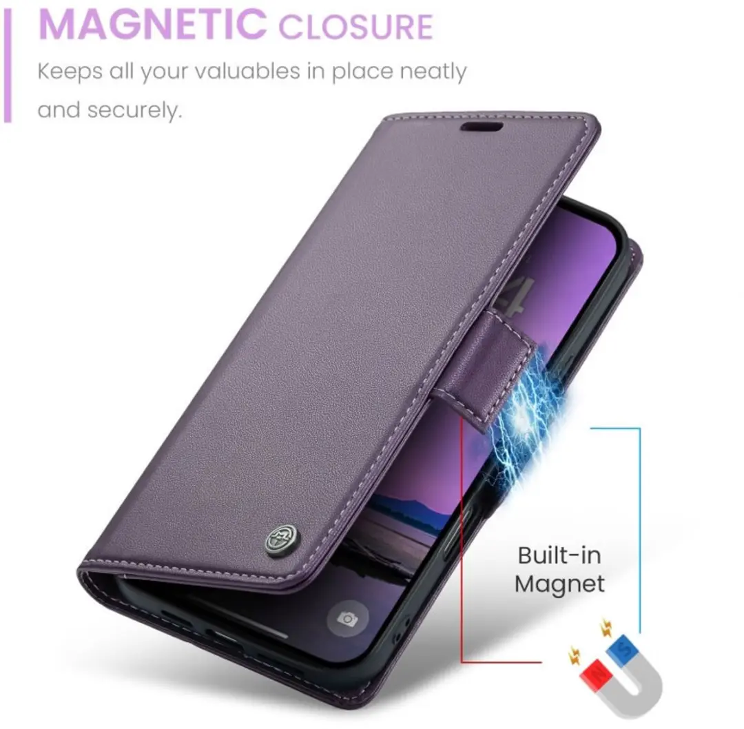 Caseme Wallet Case iPhone 17 Pro - Paars